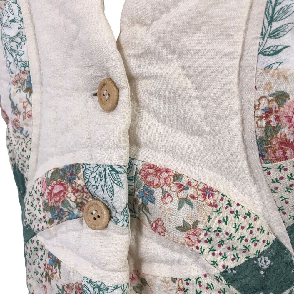 Quilted Vest Patchwork Double Wedding Ring Granny… - image 6